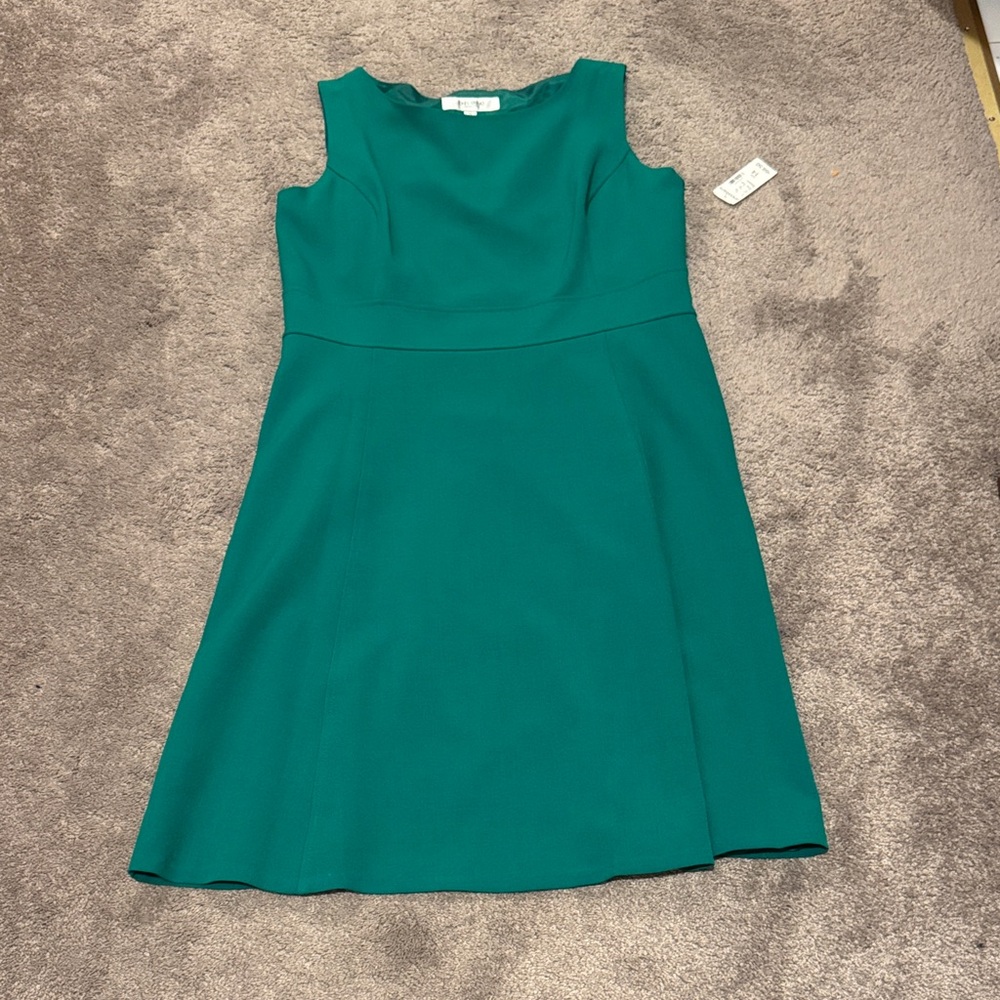 Jones Studio Emerald Green Sleeveless Fit & Flare Dress SIZE 14